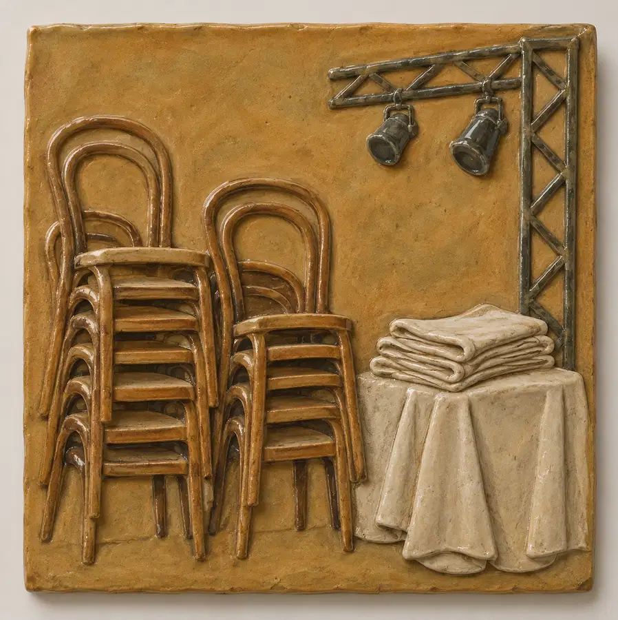Illustration of event businesses equipment and workspace